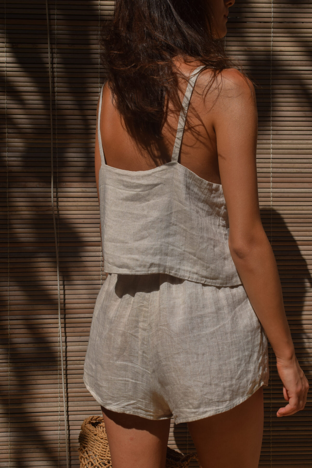 LINEN CLASSY TOP - CREAMY GRAY - obrazek 4