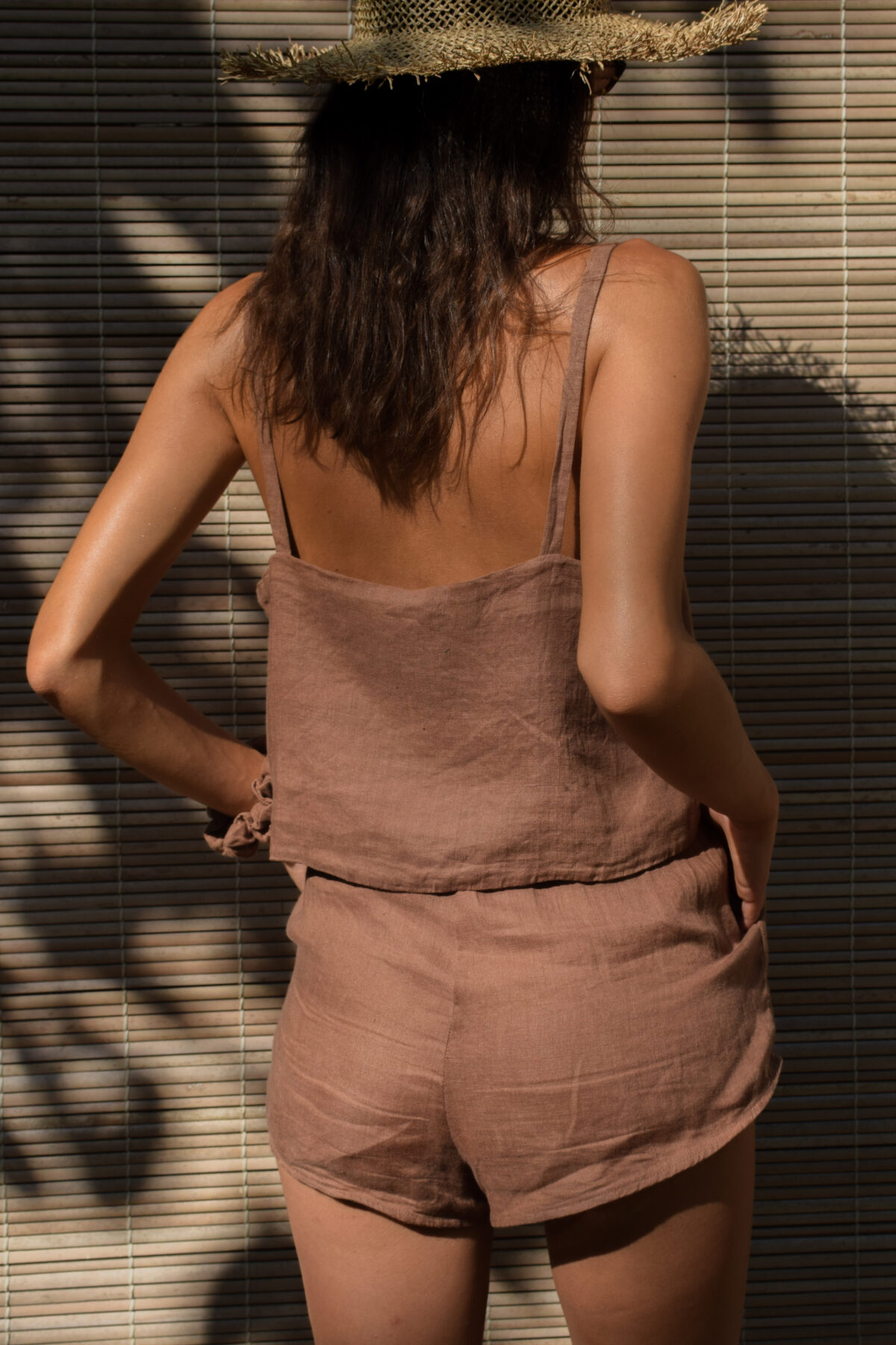 LINEN CLASSY TOP - SOIL - obrazek 4