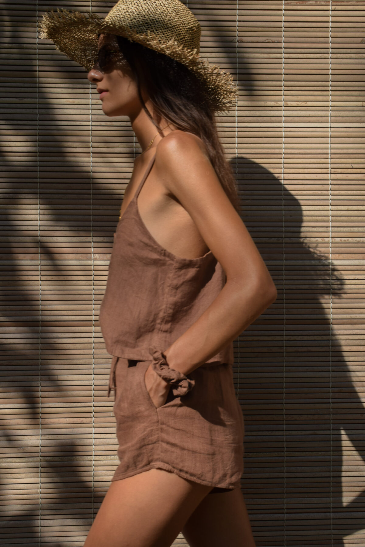 LINEN CLASSY TOP - SOIL - obrazek 5