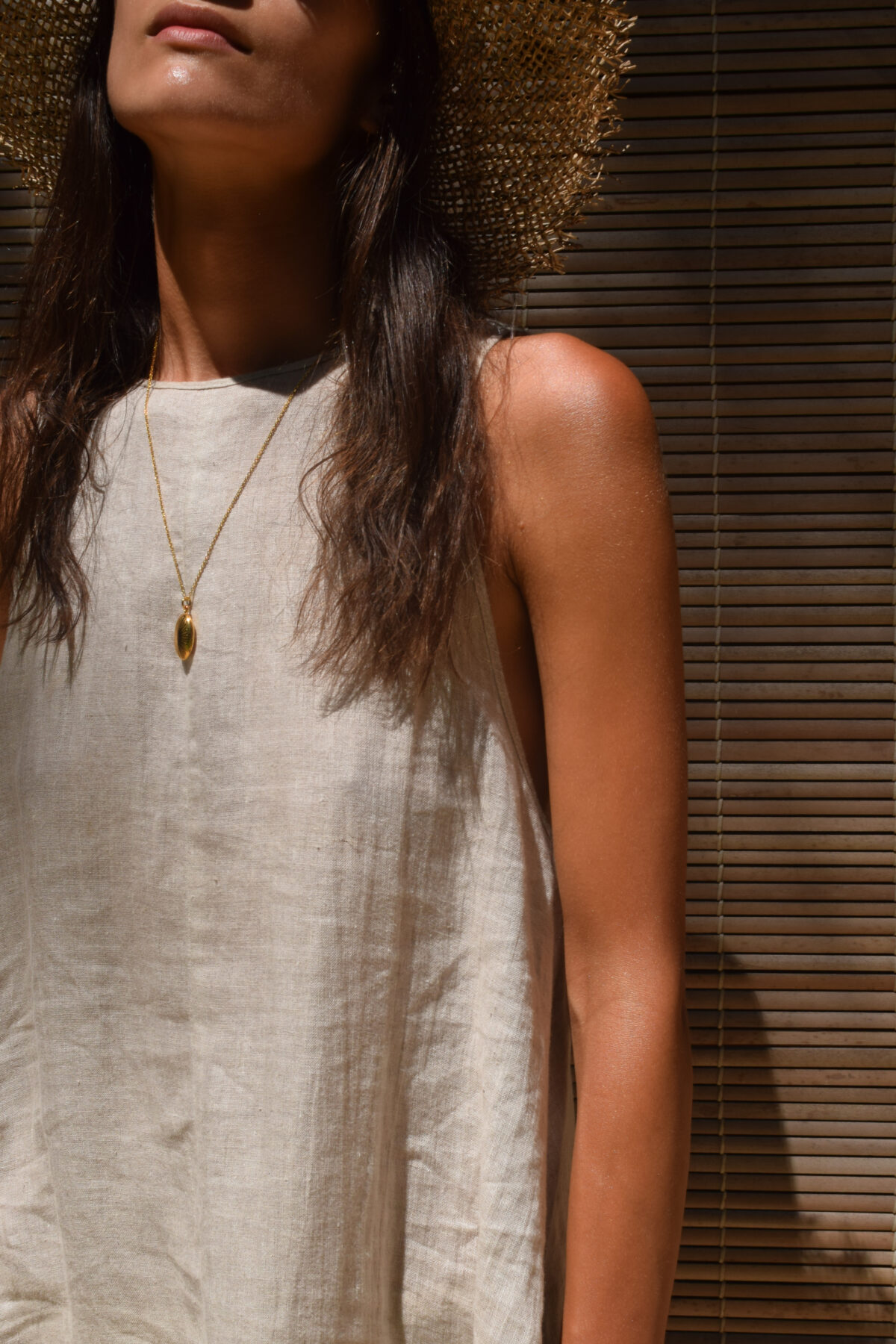LINEN DRESS - CREAMY GRAY - obrazek 5