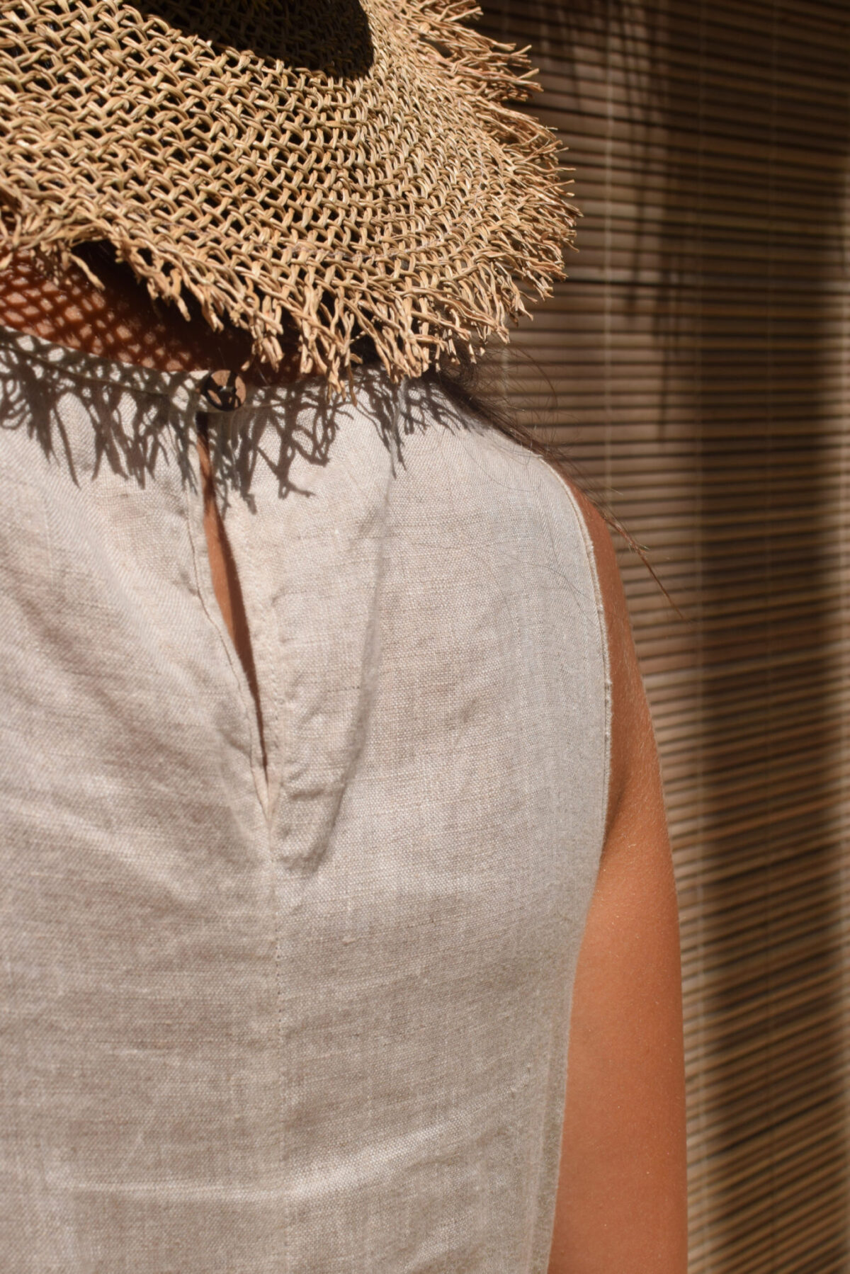 LINEN DRESS - CREAMY GRAY - obrazek 8