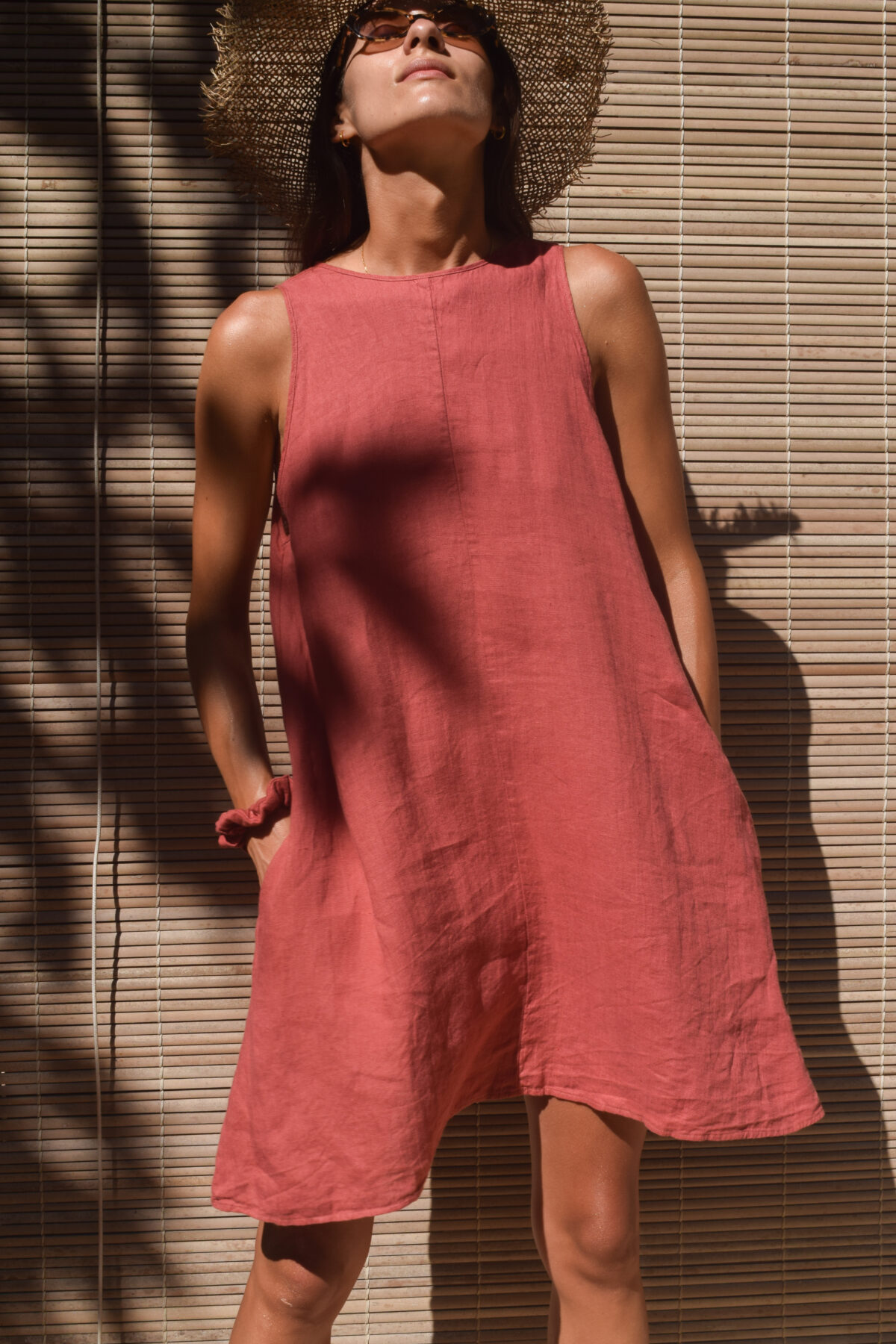 LINEN DRESS - GUAVA - obrazek 3