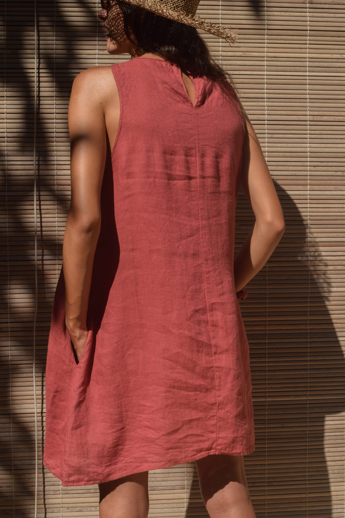 LINEN DRESS - GUAVA - obrazek 4