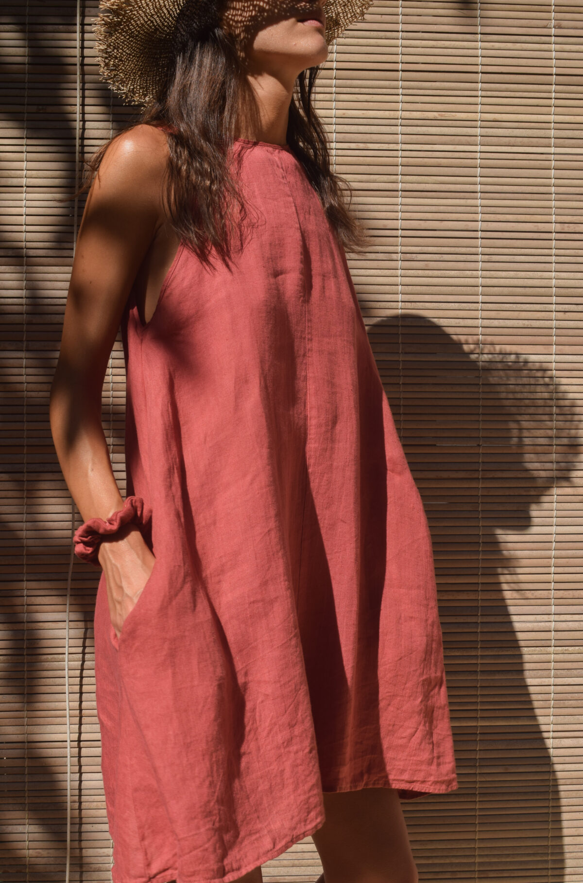 LINEN DRESS - GUAVA - obrazek 5