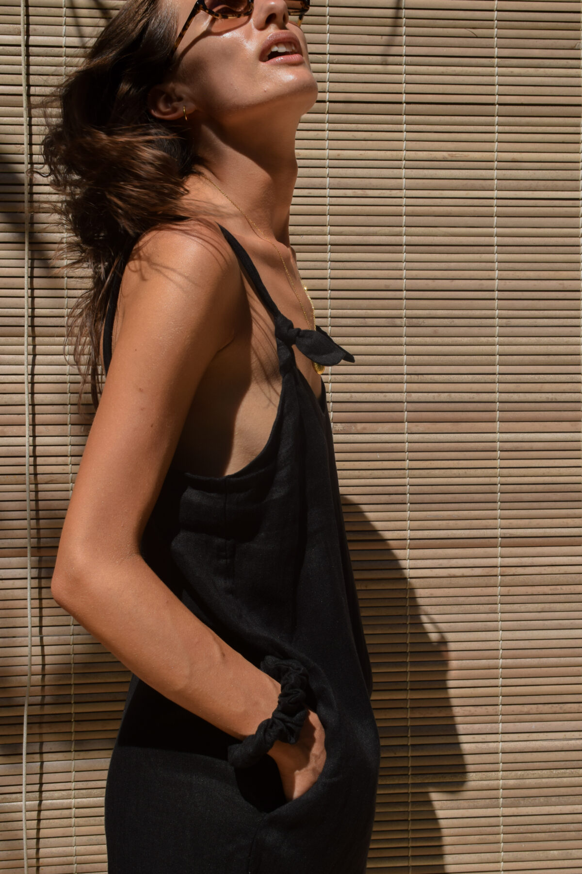 LINEN JUMPSUIT - BLACK - obrazek 7