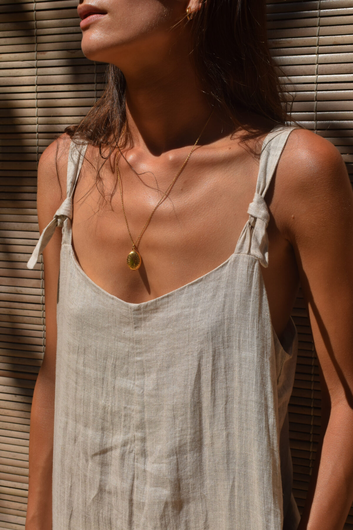 LINEN JUMPSUIT - CREAMY GRAY - obrazek 7