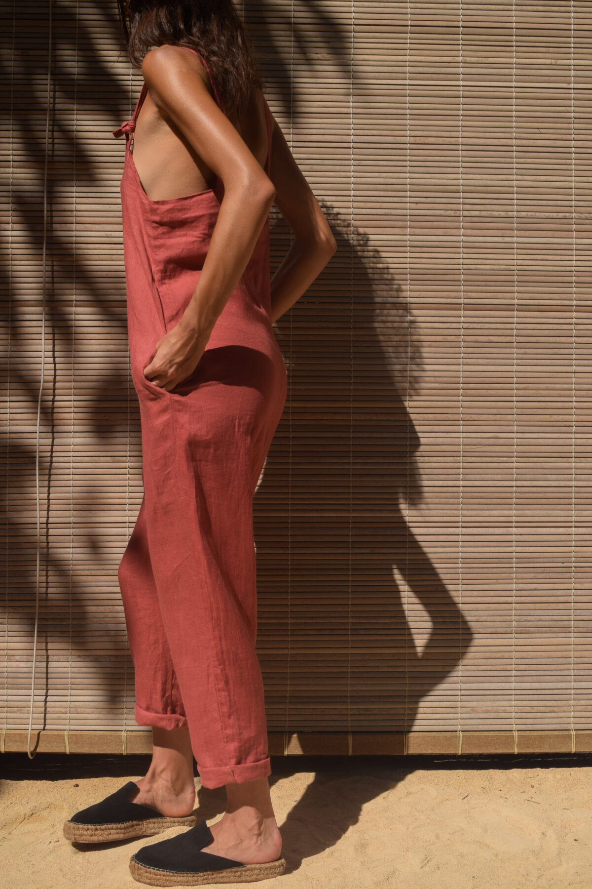 LINEN JUMPSUIT - GUAVA - obrazek 7