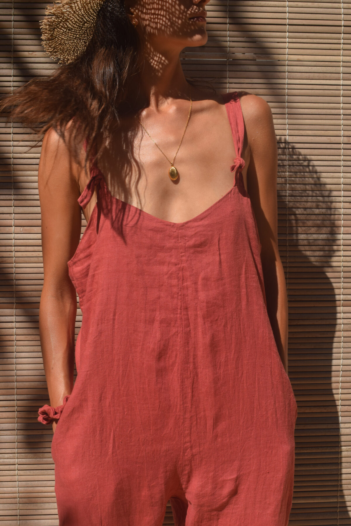 LINEN JUMPSUIT - GUAVA - obrazek 8