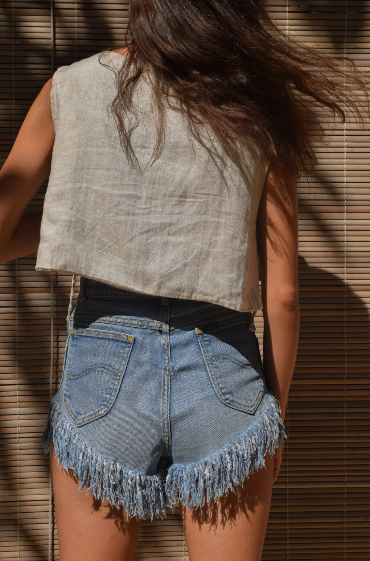 LINEN MINIMAL TOP - CREAMY GRAY - obrazek 5