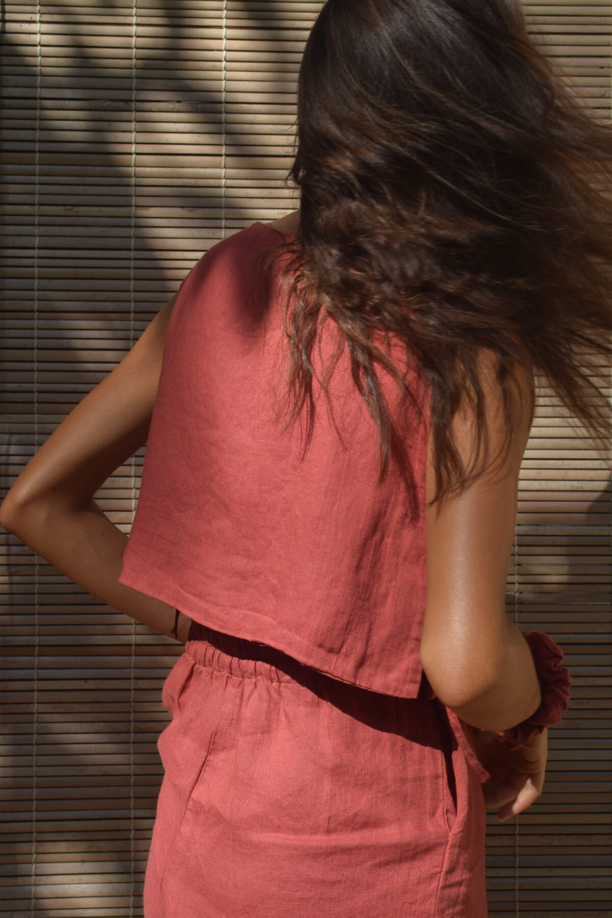 LINEN MINIMAL TOP - GUAVA - obrazek 5
