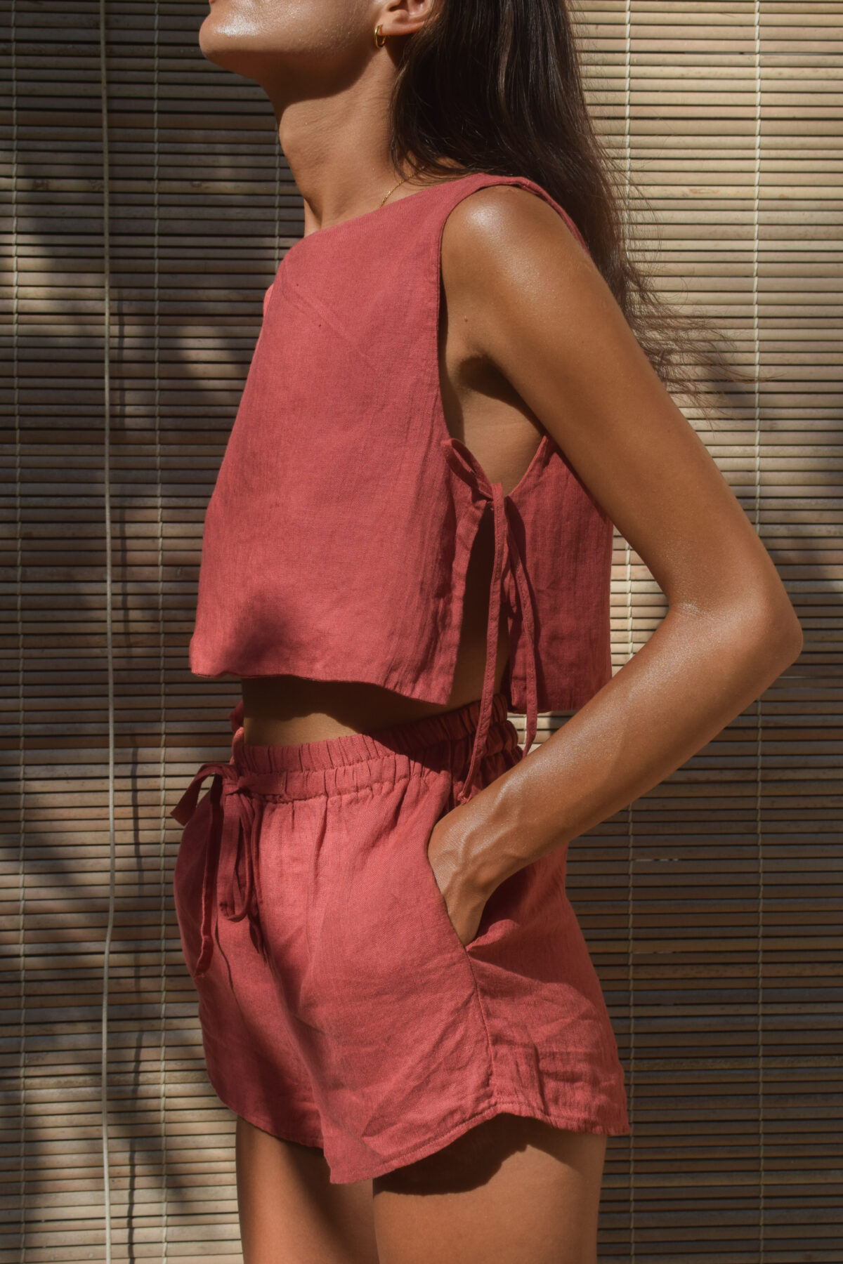 LINEN MINIMAL TOP - GUAVA - obrazek 6