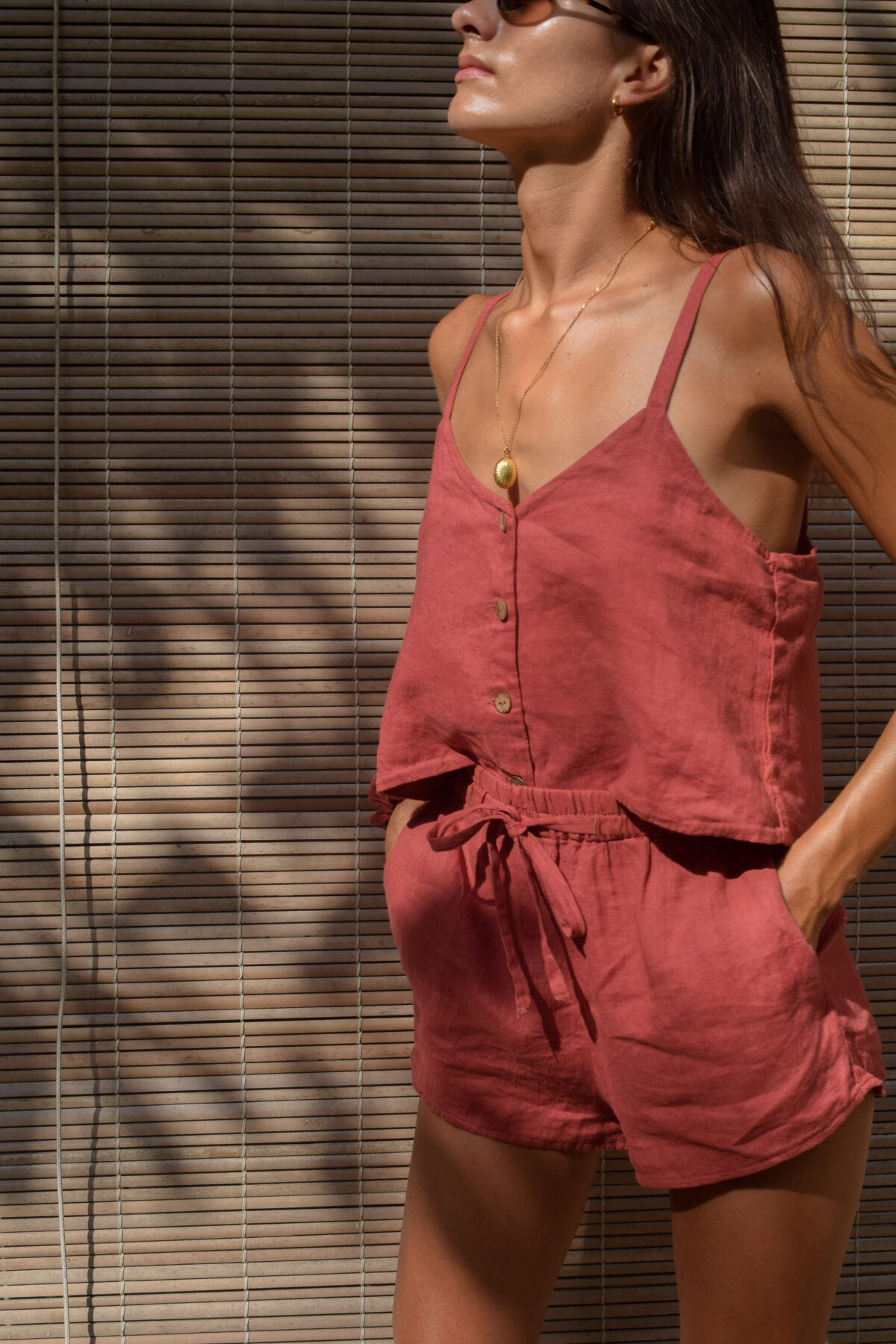 LINEN SHORTS - GUAVA - obrazek 6