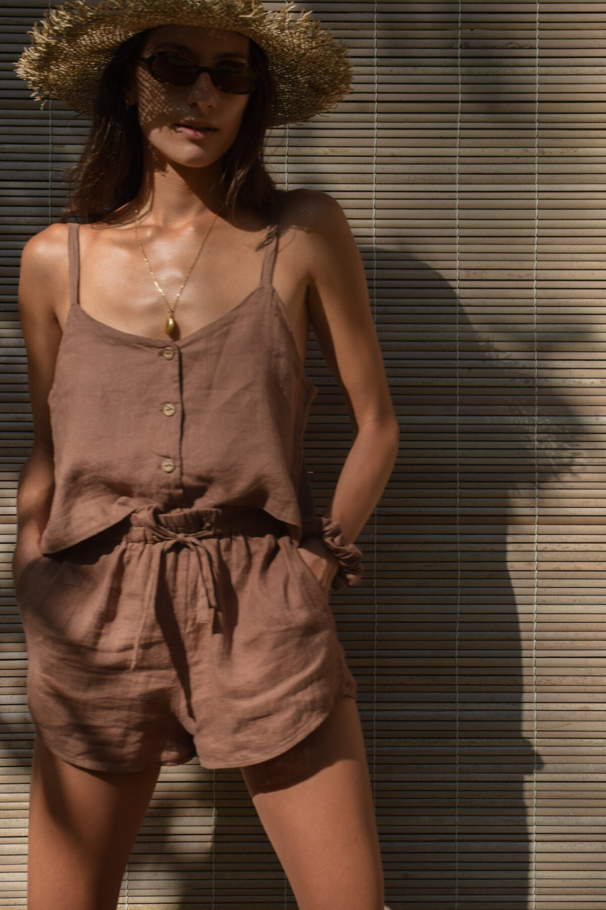LINEN SHORTS - SOIL - obrazek 3