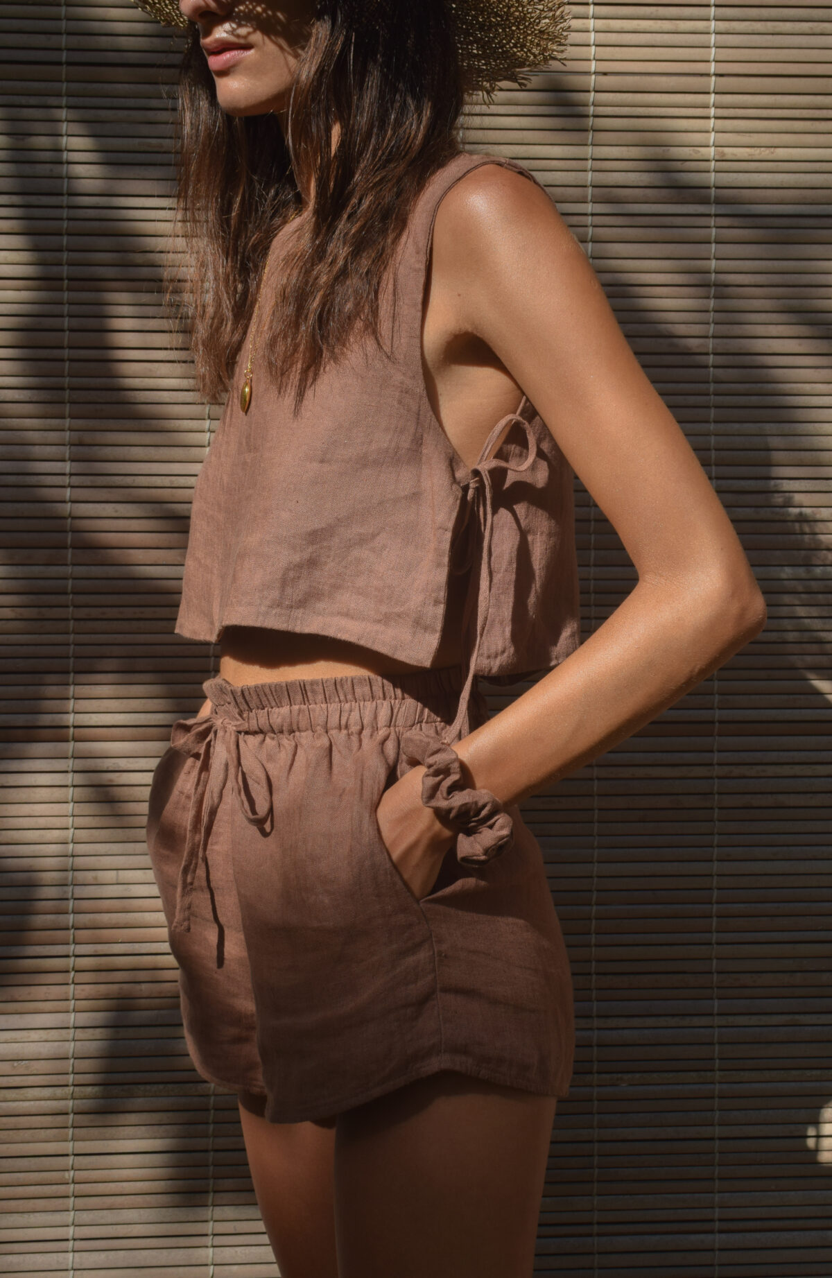 LINEN SHORTS - SOIL - obrazek 5
