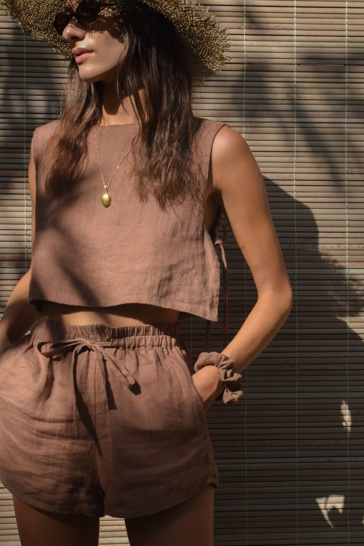 LINEN SHORTS - SOIL - obrazek 6