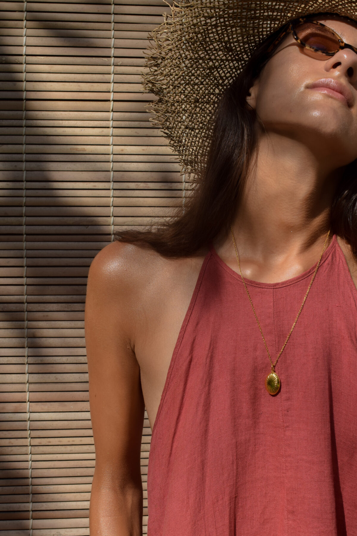 LINEN SIMPLE DRESS - GUAVA - obrazek 6