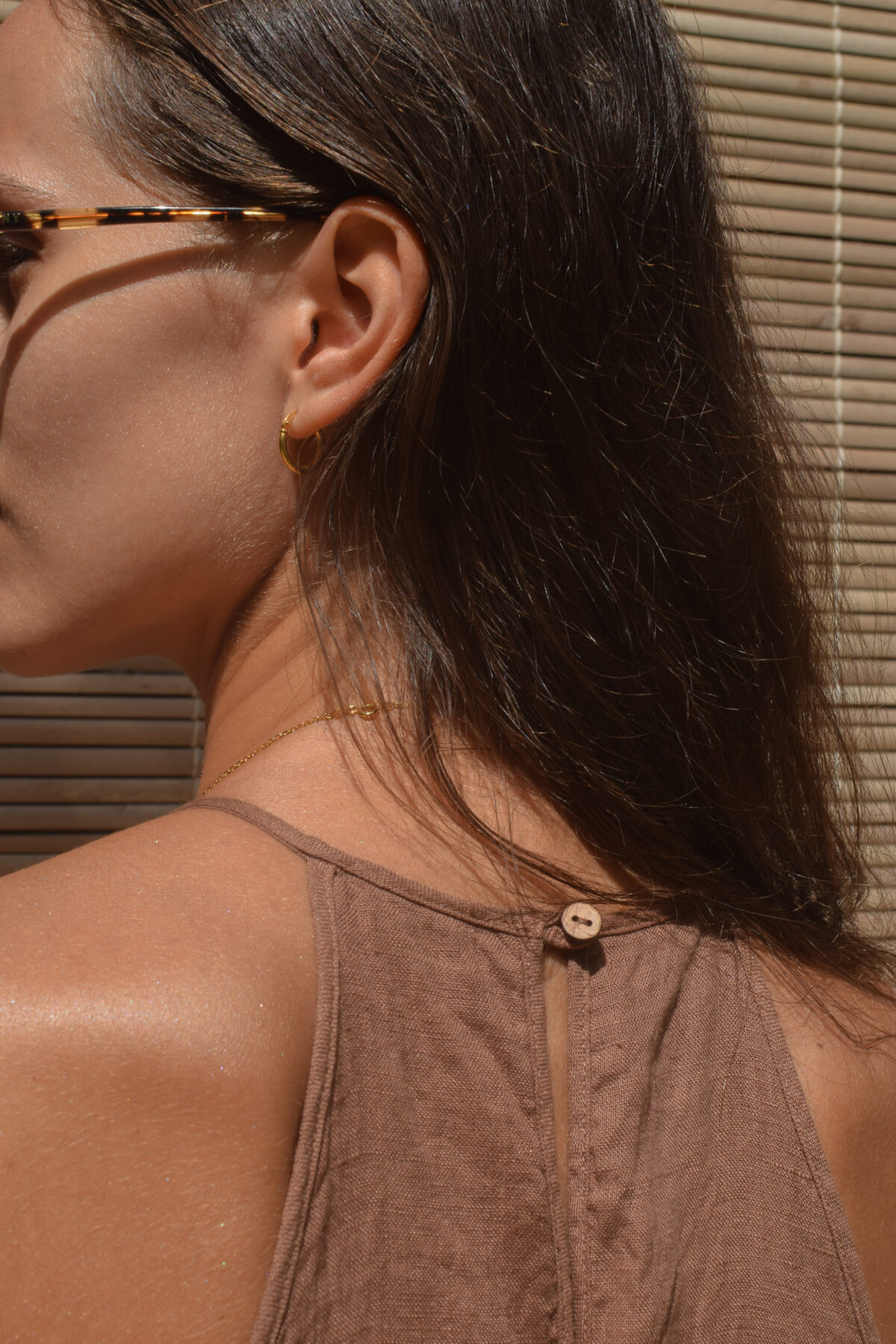 LINEN SIMPLE DRESS - SOIL - obrazek 5