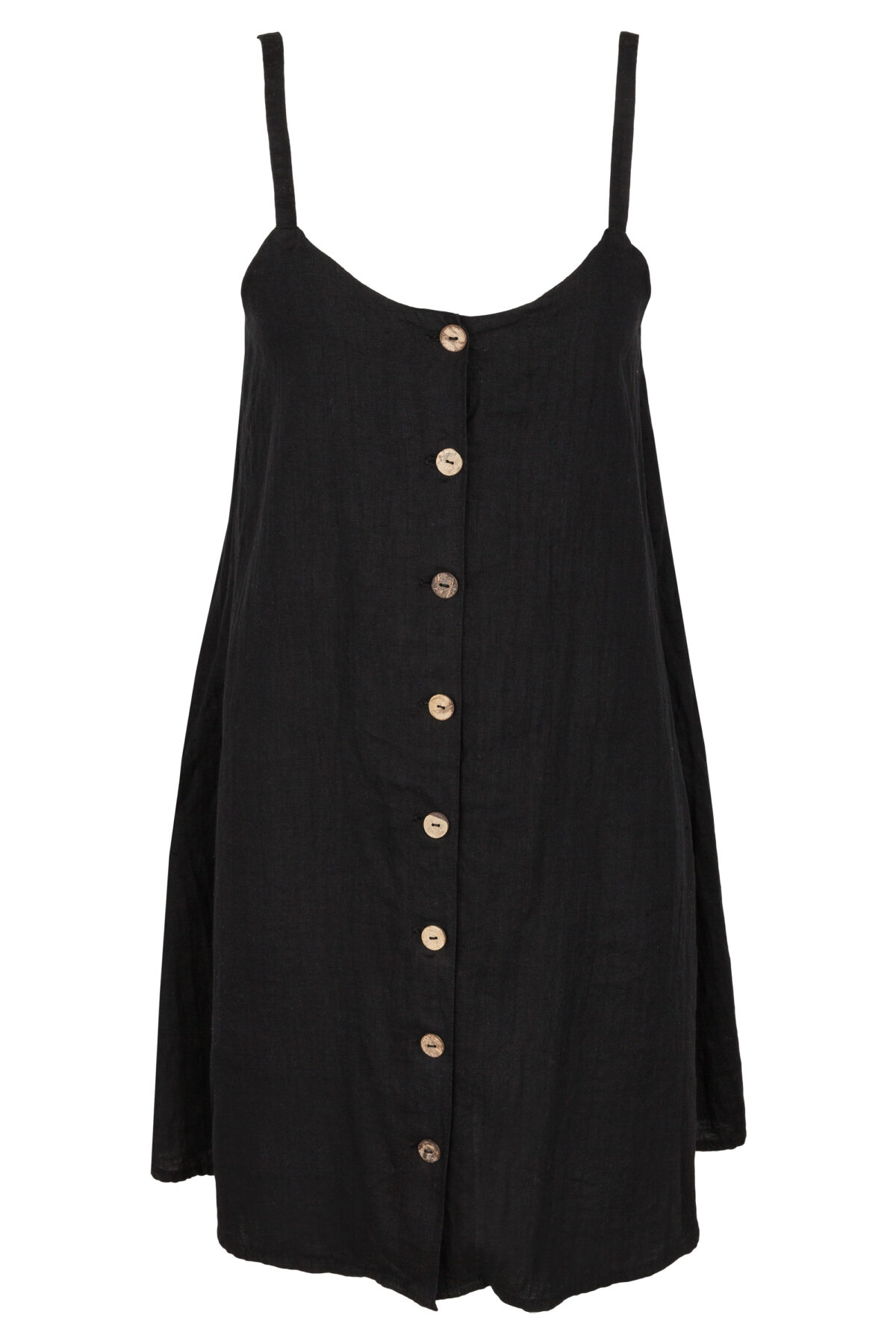 LINEN CLASSY DRESS - BLACK