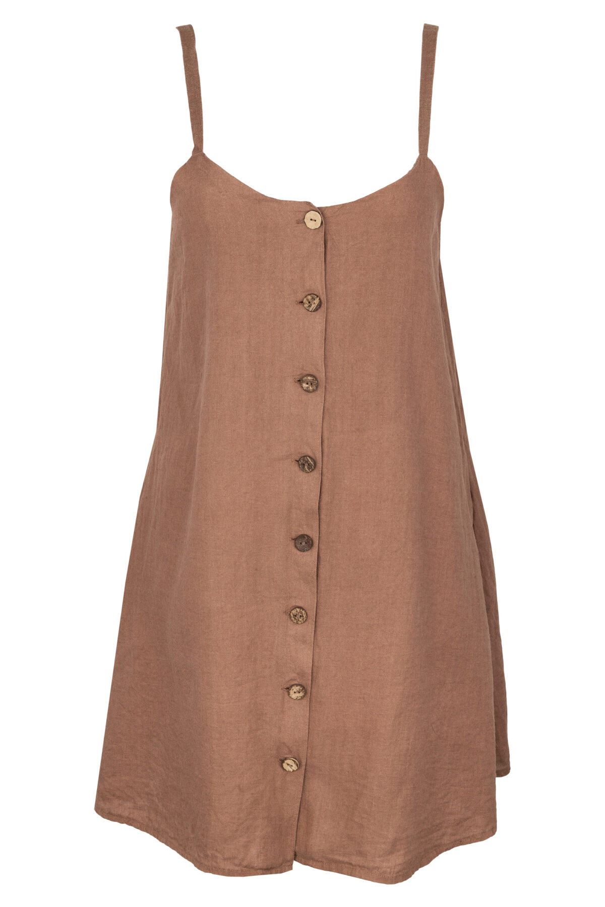 LINEN CLASSY DRESS - SOIL