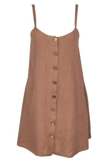 LINEN CLASSY DRESS - SOIL