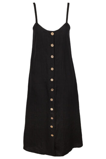 LINEN CLASSY MAXI DRESS - BLACK