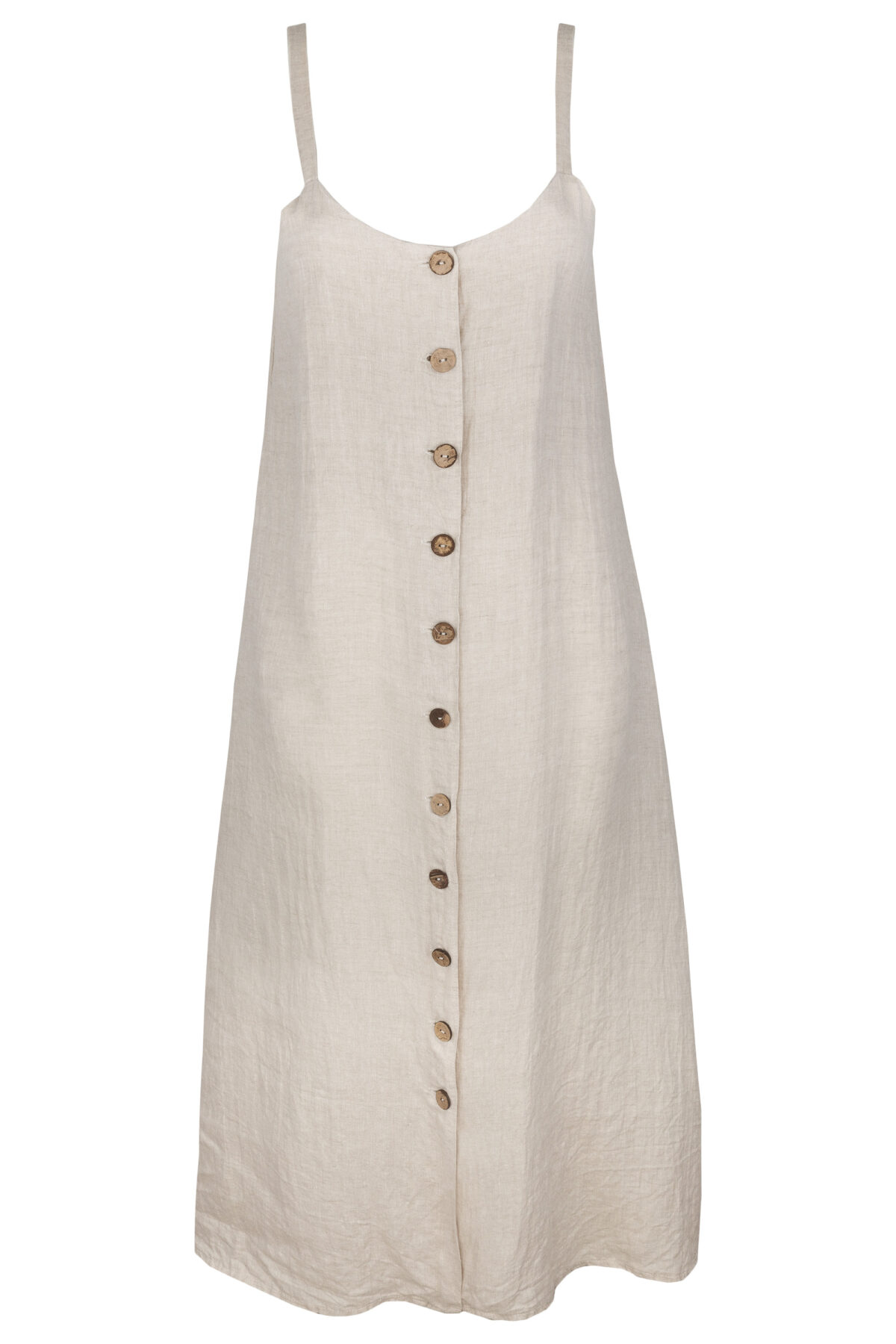 LINEN CLASSY MAXI DRESS - CREAMY GRAY