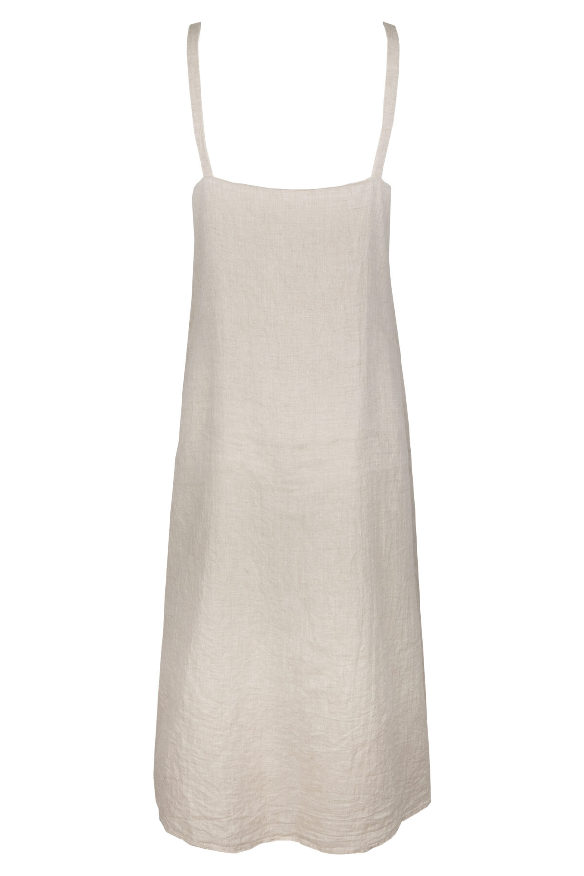 LINEN CLASSY MAXI DRESS - CREAMY GRAY - obrazek 2