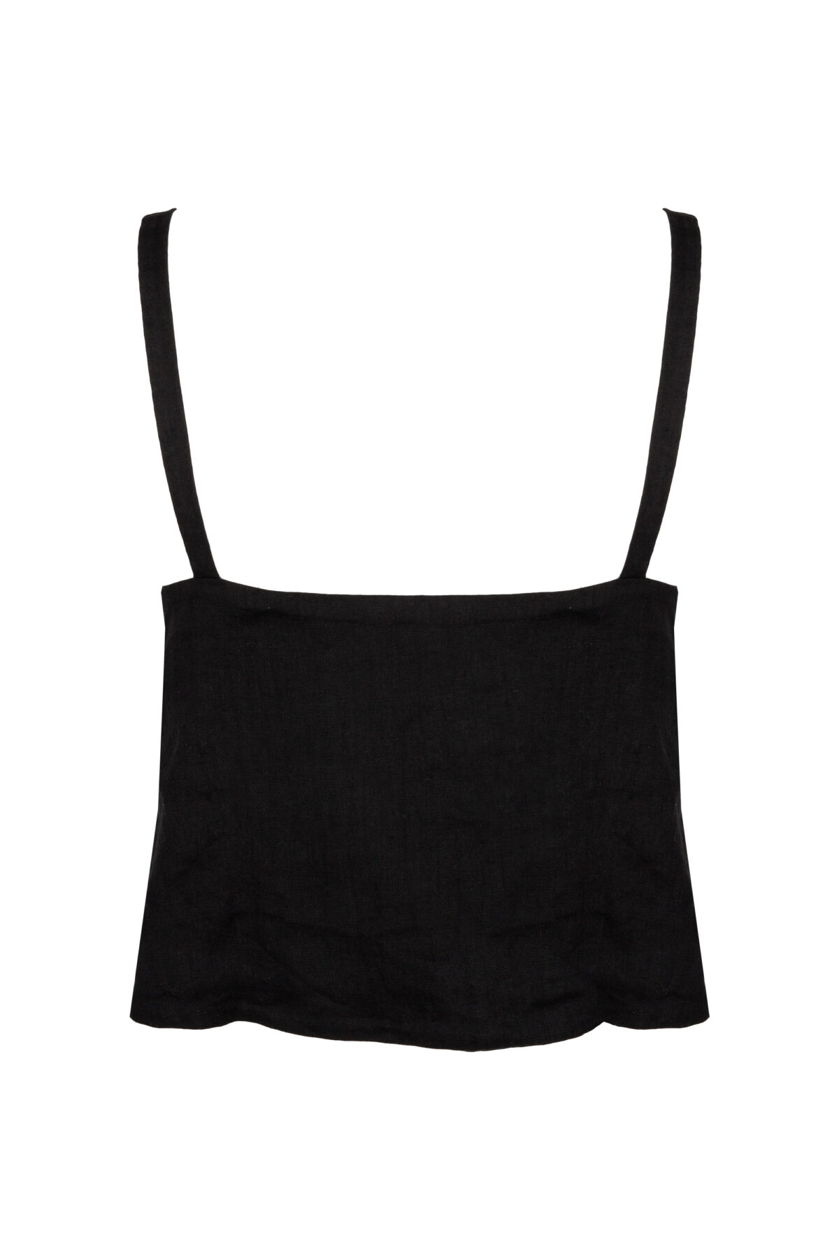 LINEN CLASSY TOP - BLACK - obrazek 2