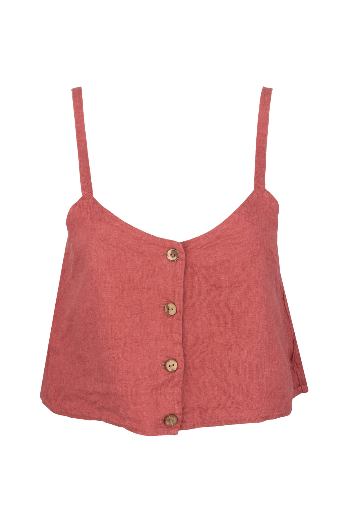 LINEN CLASSY TOP - GUAVA
