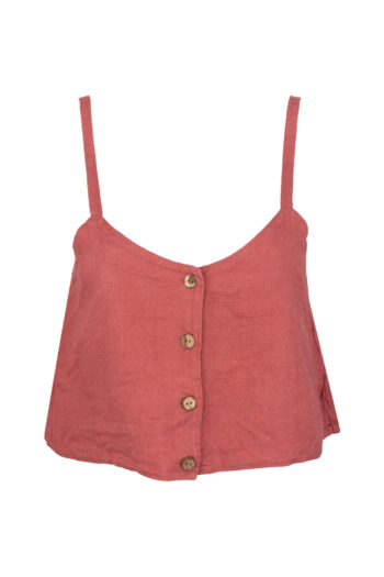 LINEN CLASSY TOP - GUAVA