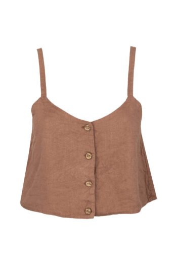 LINEN CLASSY TOP - SOIL