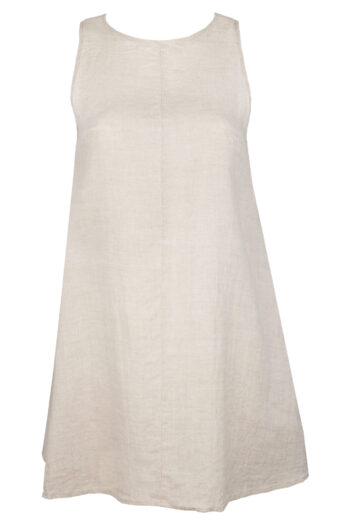 LINEN DRESS - CREAMY GRAY