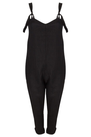LINEN JUMPSUIT - BLACK