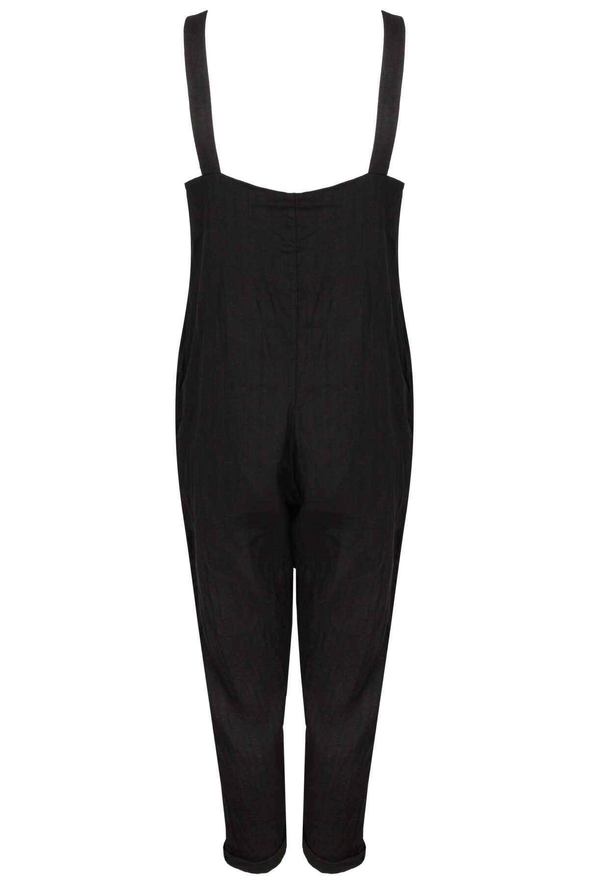 LINEN JUMPSUIT - BLACK - obrazek 2