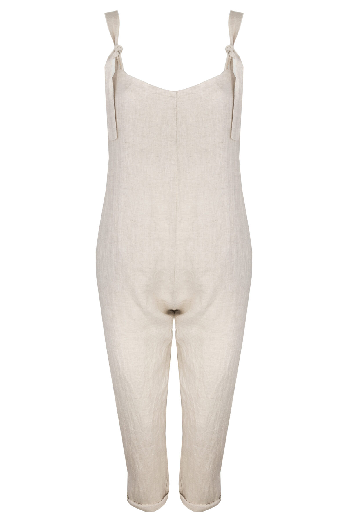 LINEN JUMPSUIT - CREAMY GRAY