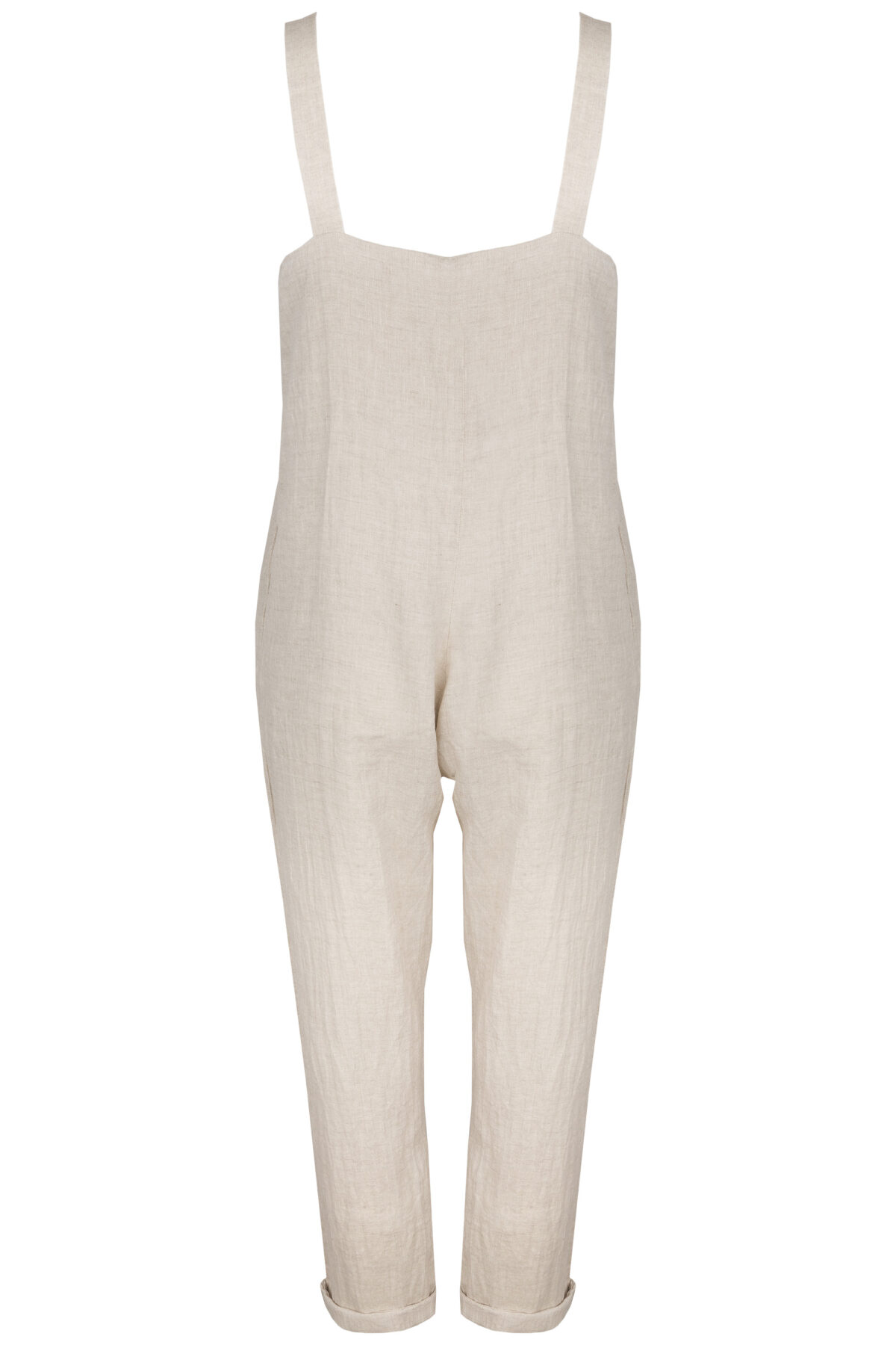 LINEN JUMPSUIT - CREAMY GRAY - obrazek 2