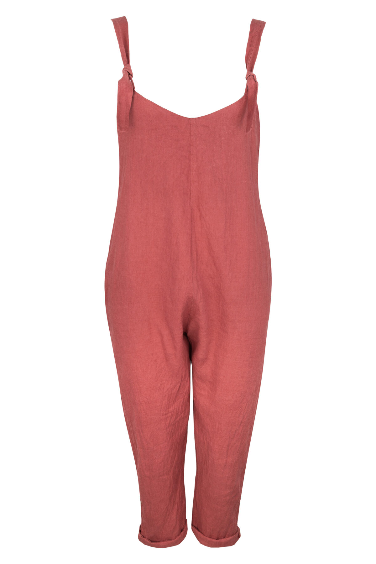 LINEN JUMPSUIT - GUAVA