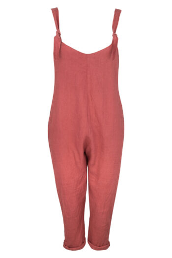 LINEN JUMPSUIT - GUAVA