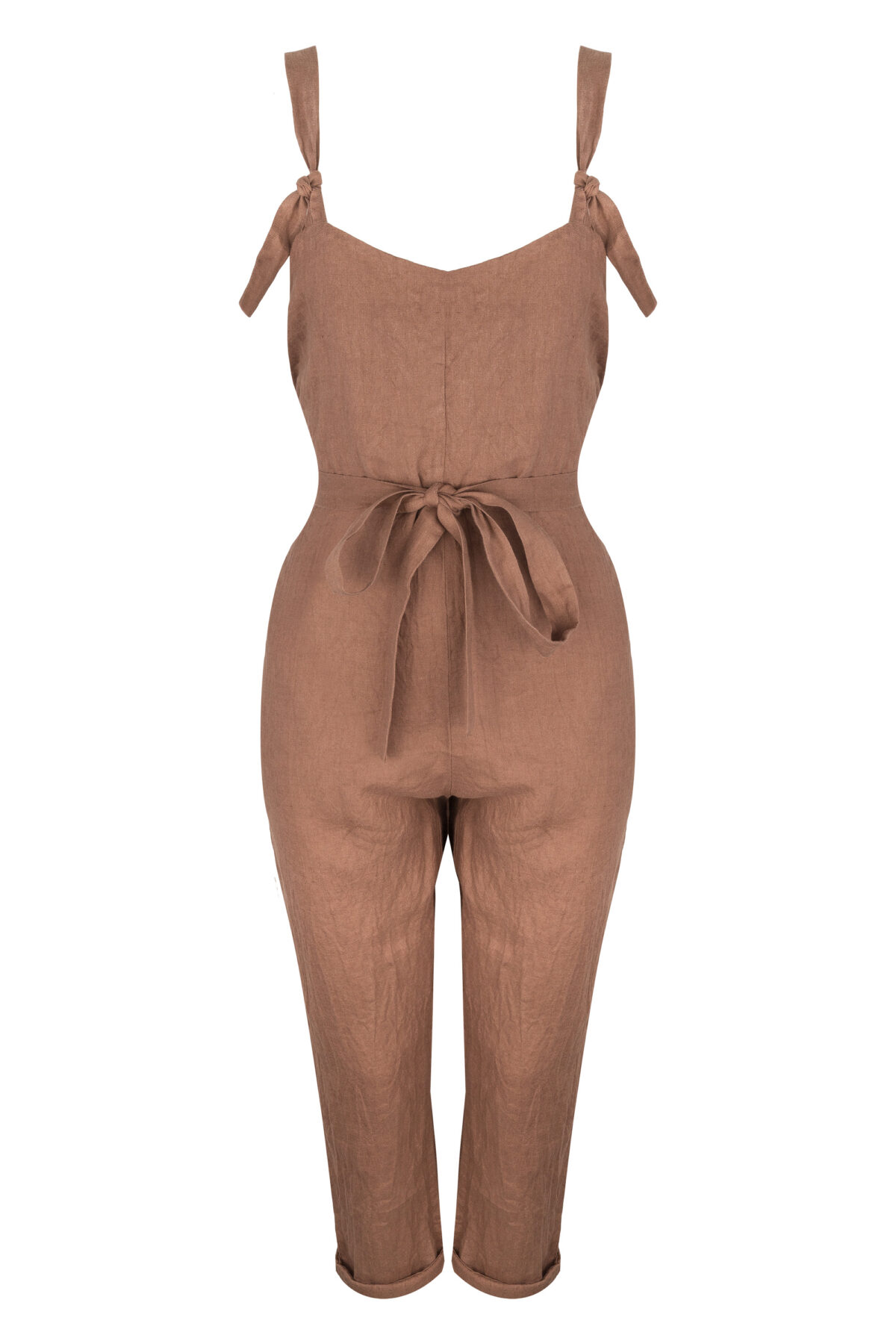 LINEN JUMPSUIT - SOIL - obrazek 3