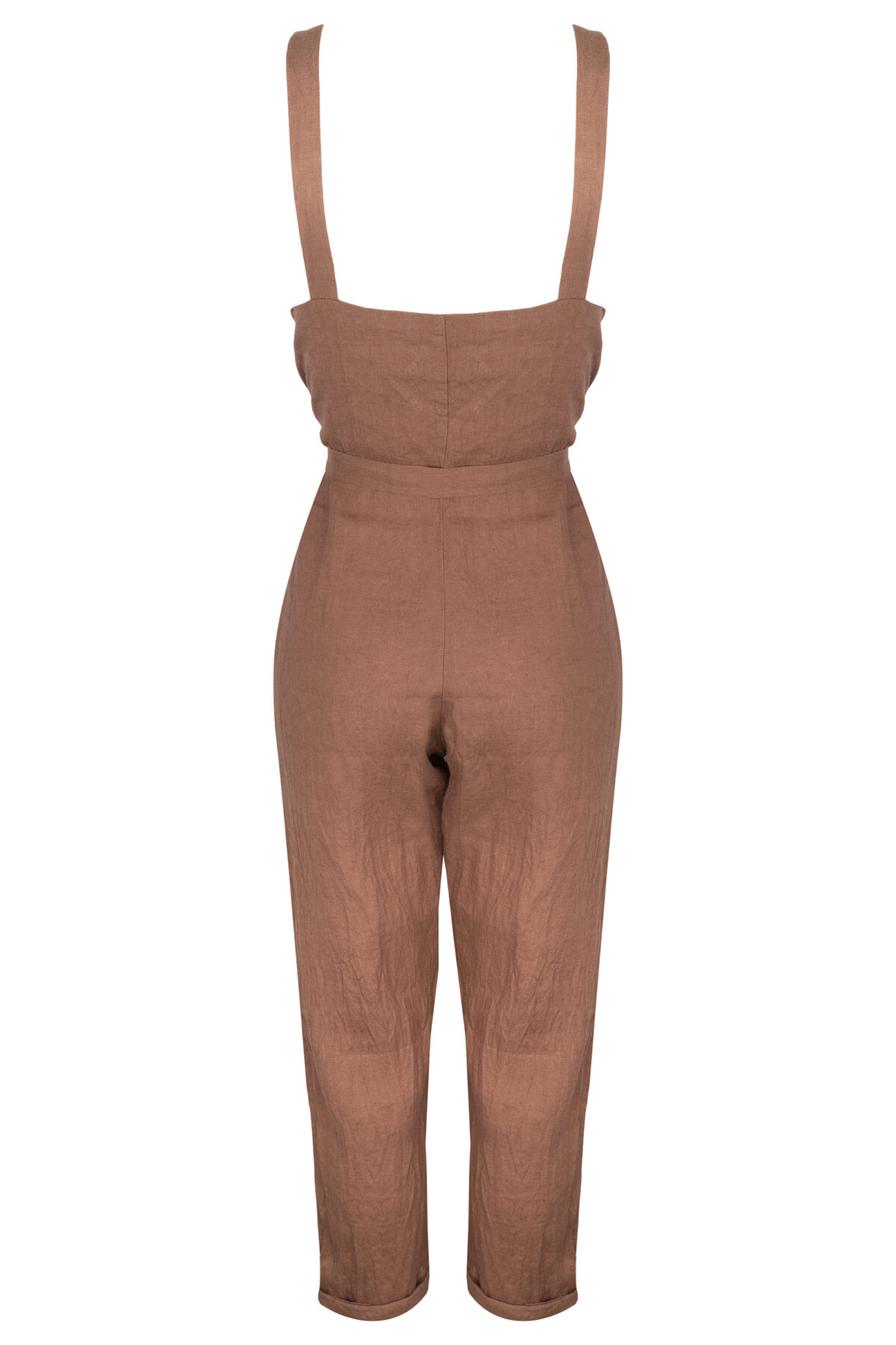 LINEN JUMPSUIT - SOIL - obrazek 4