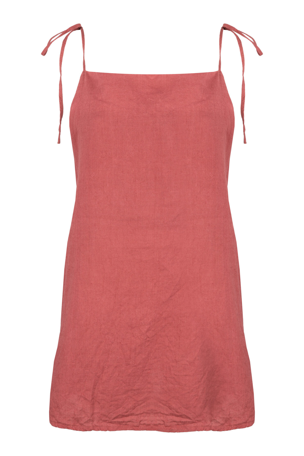 LINEN MINIMAL DRESS - GUAVA