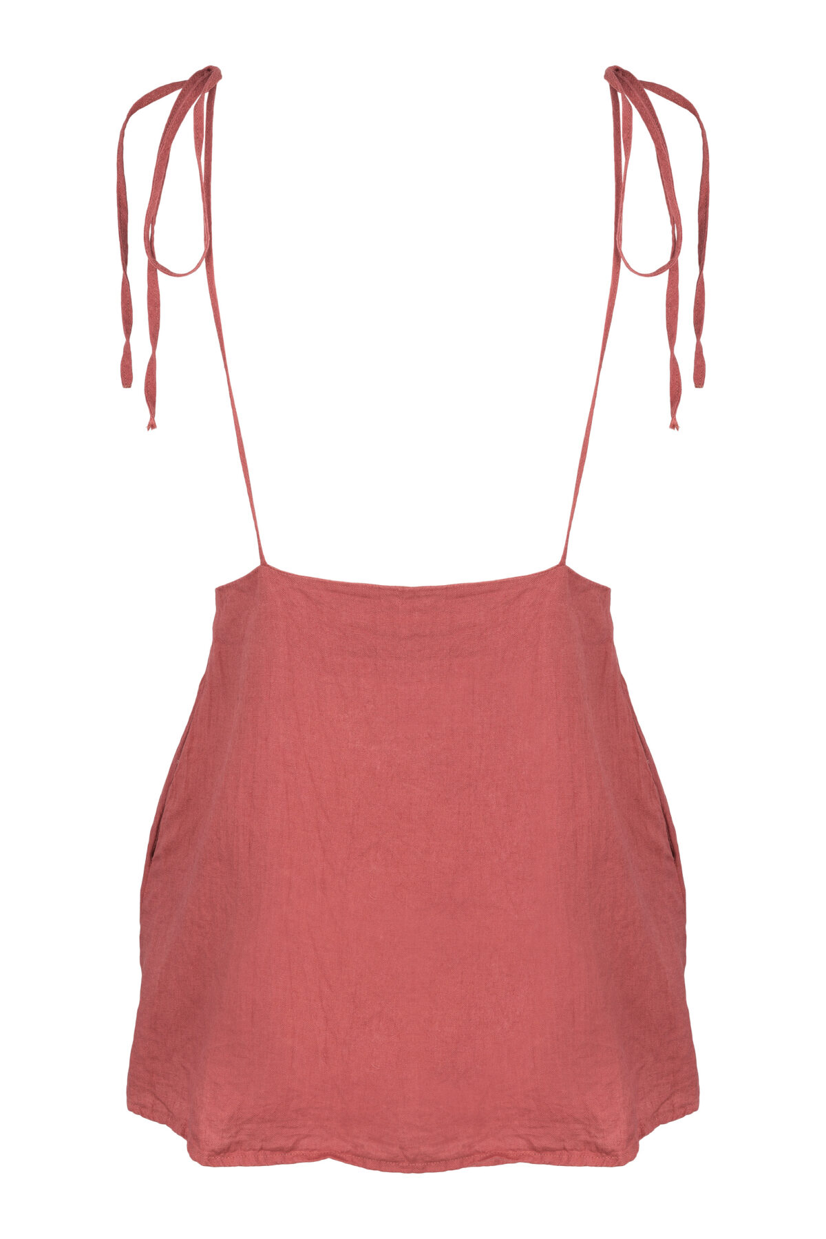 LINEN MINIMAL DRESS - GUAVA - obrazek 2