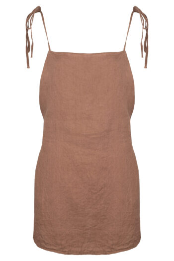 LINEN MINIMAL DRESS - SOIL