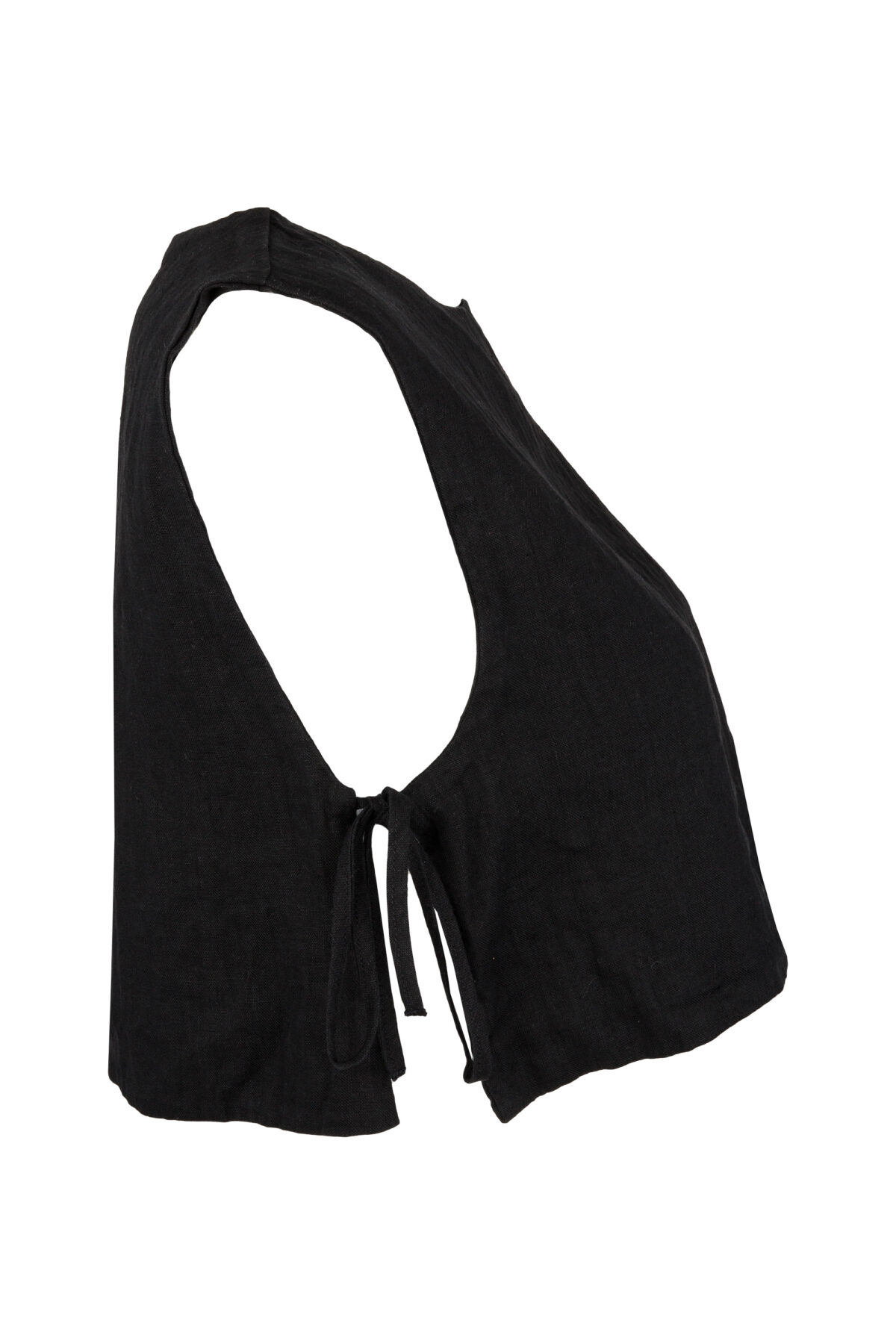 LINEN MINIMAL TOP - BLACK - obrazek 3