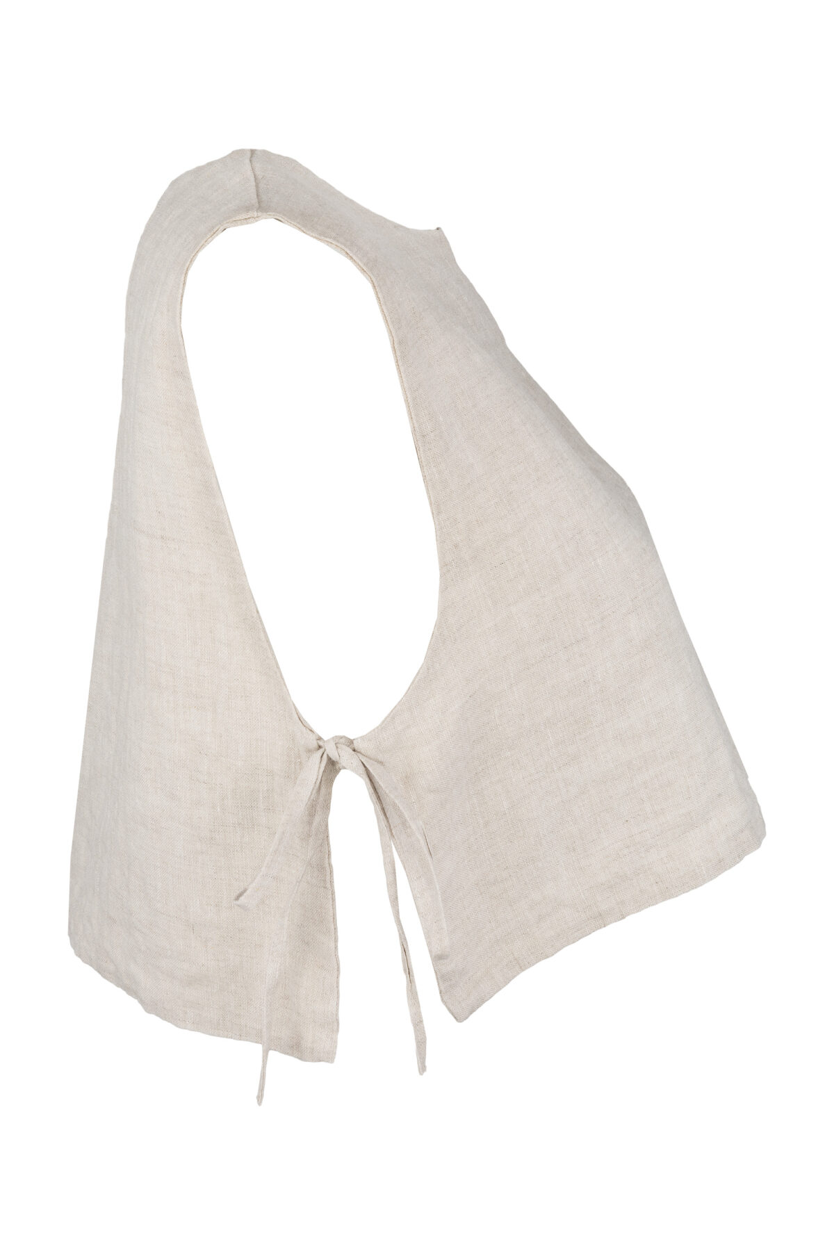 LINEN MINIMAL TOP - CREAMY GRAY - obrazek 3