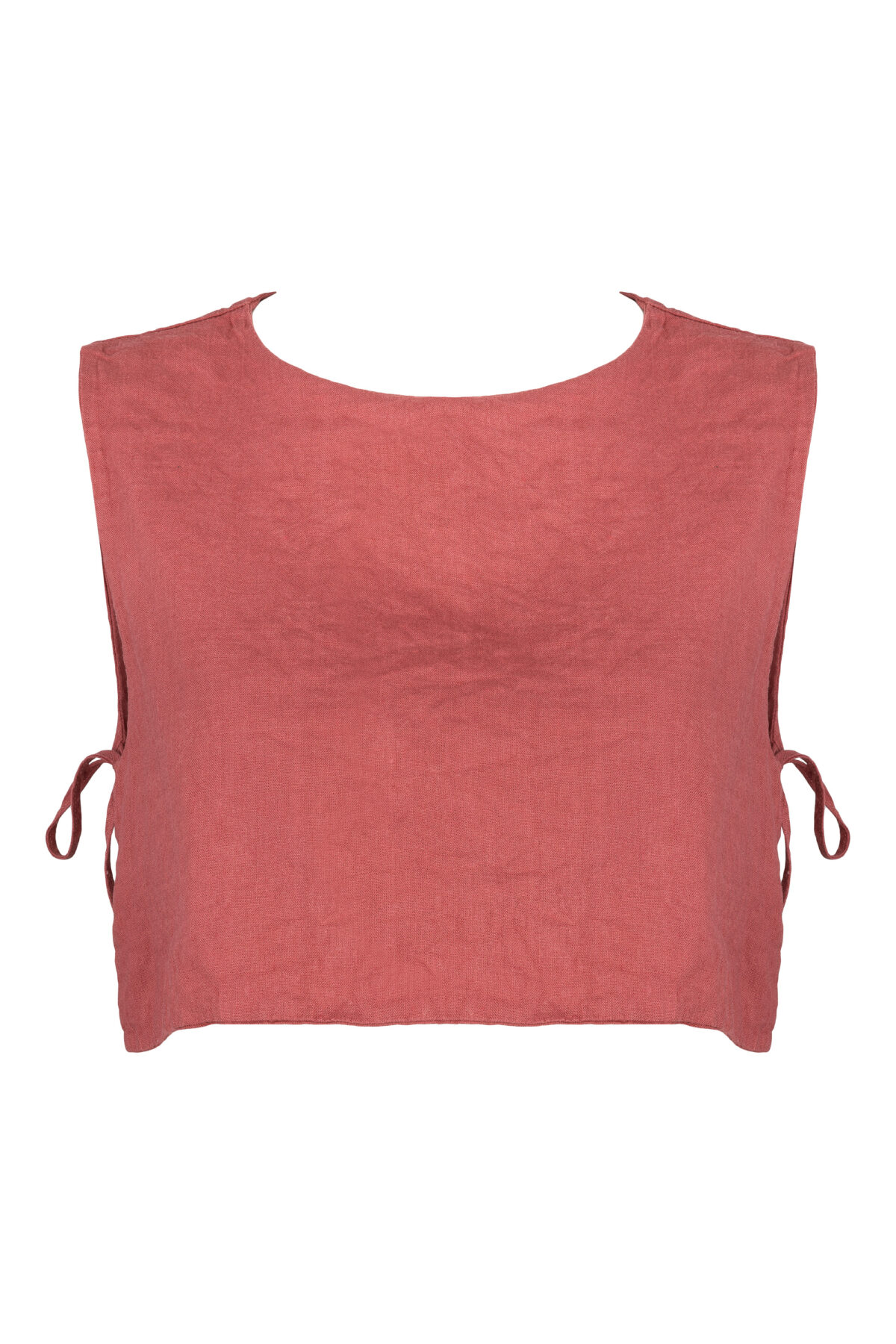 LINEN MINIMAL TOP - GUAVA