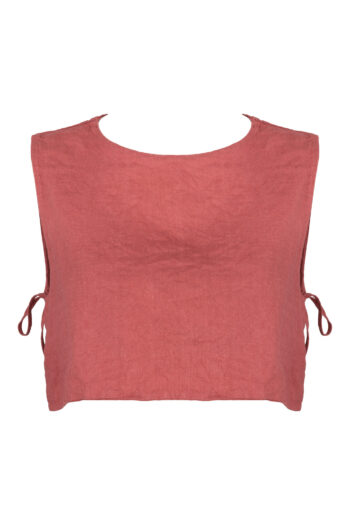 LINEN MINIMAL TOP - GUAVA
