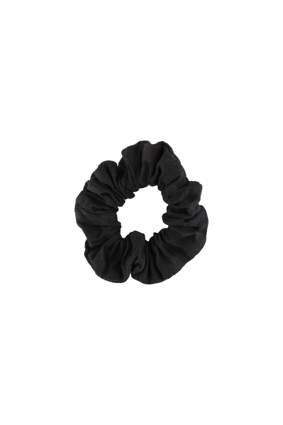 LINEN SCRUNCHIE - BLACK