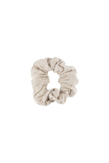 LINEN SCRUNCHIE - CREAMY GRAY