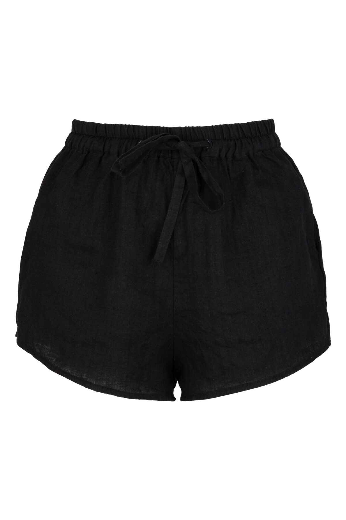 LINEN SHORTS - BLACK